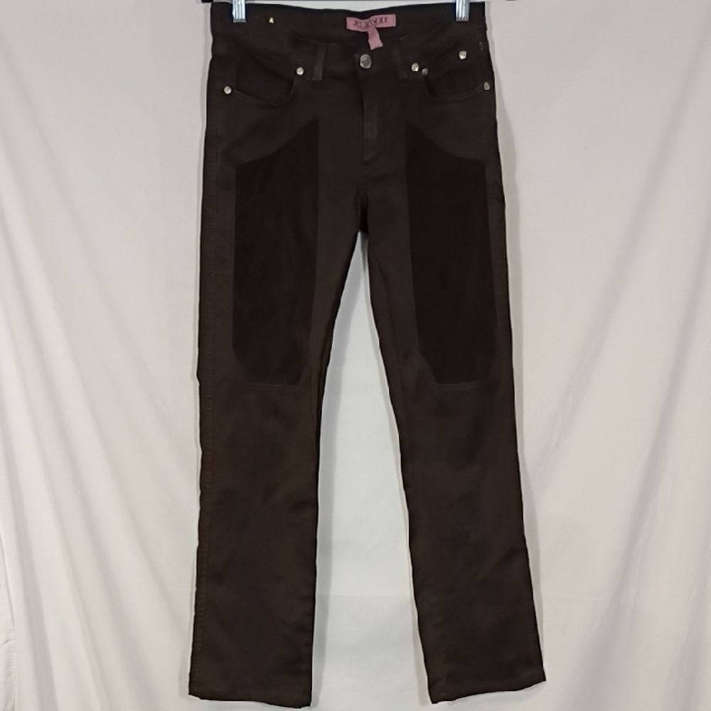 EUC JECKERSON Jeans Brown Iconic patches leg Denim Women Size 26 Bootcut